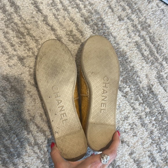 Chanel flat espadrilles size 38 raffia plastic beige clear slip ons - Picture 6 of 8